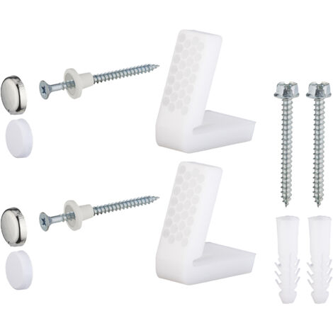 Noyon & Thiebault – Fixations intérieures pour WC au sol – Kit complet avec chevilles et vis – Équerres en nylon – Installation solide et durable