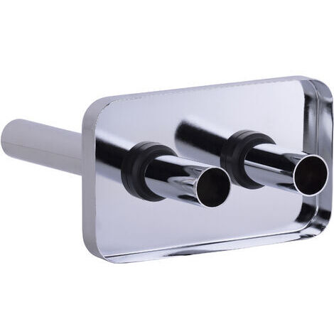 Noyon & Thiebault – Kit cache tube chromé plaque double pour radiateur – Entraxe 50 mm – Compatible tubes jusqu'à 16 mm – Longueur 160 mm