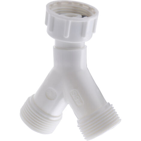 Noyon & Thiebault – Nez de robinet double Y en plastique pour tuyau de machine à laver – Raccord femelle G3/4 – 2 sorties mâles G3/4 – Optimise l'espace