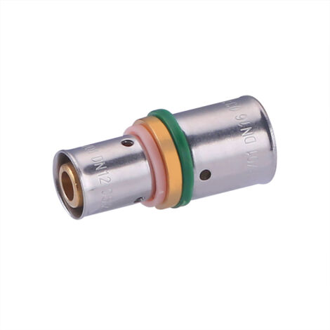 Noyon & Thiebault – Raccord à sertir pour tube PER Ø16 – Ø12 – Laiton avec bague inox imperdable – Installation rapide et étanchéité parfaite