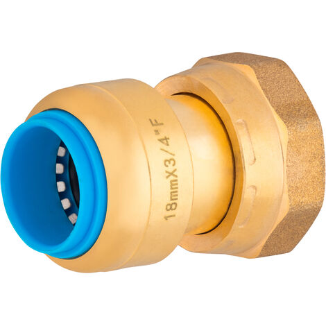 Noyon & Thiebault – Raccord automatique femelle écrou libre TOUT PUSH Ø18 – Raccordement facile pour tubes cuivre 18mm – Sortie femelle 3/4 (20x27) - F20x27