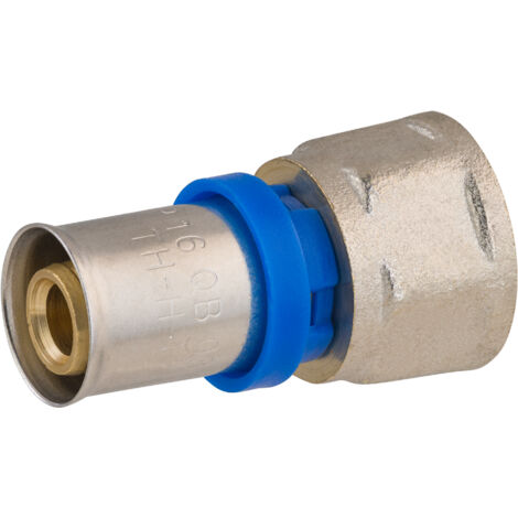 Noyon & Thiebault – Raccord multicouche femelle fixe à sertir 15x21 – Compatible tube Ø16mm – Pression 10 bar – Matériau laiton avec inserts EPDM - F15x21