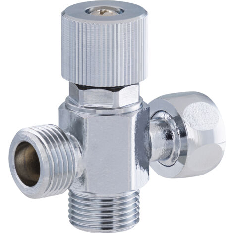 Noyon & Thiebault – Robinet d'arrêt 3 voies M12x17 – 2 sorties MF12x17 – Contrôle précis du débit – Robinet breveté pour installations sanitaires