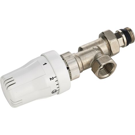 Noyon & Thiebault – Robinet radiateur thermostatique 15x21 mm – Équerre inversée – Tête thermostatique avec sonde intégrée – Conforme EN215