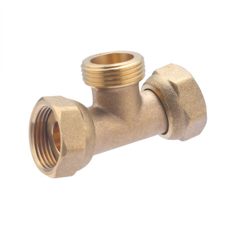 Noyon & Thiebault – Té femelle écrou libre laiton à visser 20x27 mm (3/4) – Raccord fileté pour circuits eau potable et chauffage – Pression max 10 bar