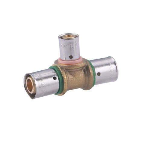 Noyon & Thiebault – Té réduit à sertir pour tube PER Ø16 – Ø12 – Ø16 – Laiton brut – Pression max 6 bar – Alimentation sanitaire et chauffage au sol