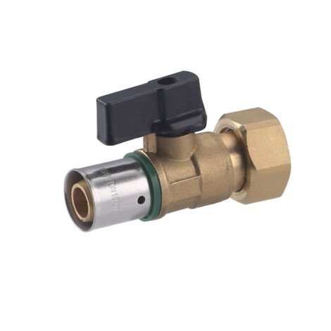 Noyon & Thiebault – Vanne sortie de collecteur à sertir pour tube PER – Mini vanne femelle écrou libre 1/2'' (15x21) – Laiton conforme eau potable – Installation simplifiée - F15x21