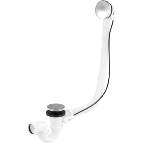 Noyon & Thiebault – Vidage baignoire à câble 650mm – Volant inox chromé – Siphon orientable 360° – Débit 59 litres/minute – Sortie diamètre 40mm