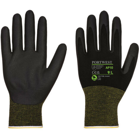 NPR15 Gants en mousse Nitrile Bambou Eco (Par12) - XS - Noir - PORTWEST