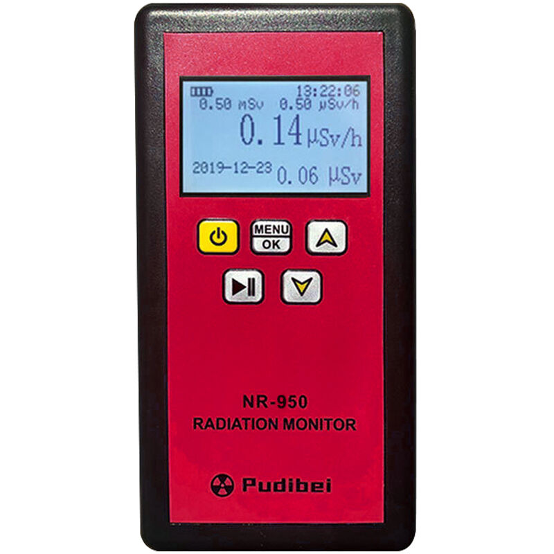 

NR-950 Detector de radiacion nuclear portatil de mano Pantalla LCD Probador radiactivo domestico Contador Geiger β Y Deteccion de rayos X Sonido