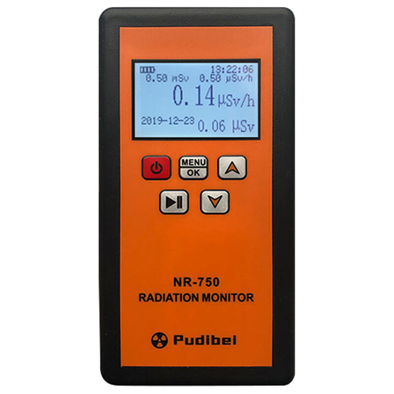 

NR-750 Detector de radiacion nuclear portatil de mano Pantalla LCD Probador radiactivo domestico Contador Geiger β Y Deteccion de rayos X Sonido