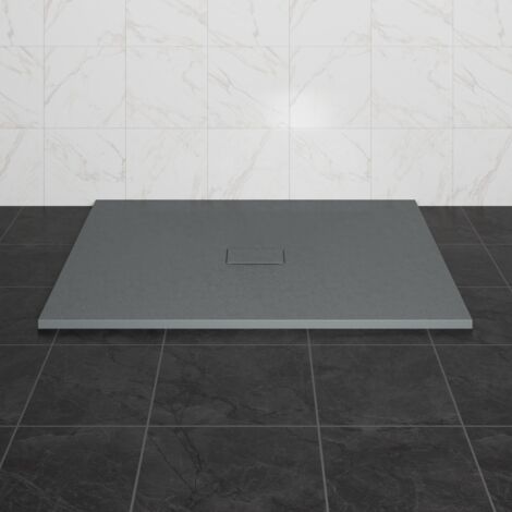 NRG 1200 x 1000mm SMC Anthracite Rectangle Slate Effect Bathroom Shower Tray