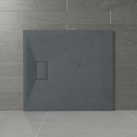 NRG 1200 x 900mm Anthracite SMC Rectangle Slate Effect Bathroom Shower Enclosure Tray