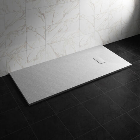 NRG 1800 x 800mm SMC White Rectangle Slate Effect Bathroom Shower Tray