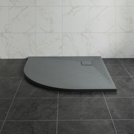 NRG 800 x 800mm SMC Anthracite Quadrant Slate Effect Bathroom Shower Tray