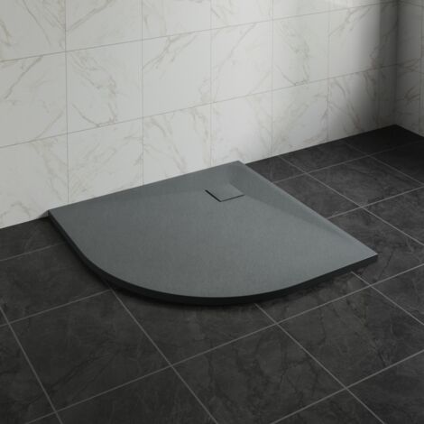 NRG 900 x 900mm SMC Anthracite Quadrant Slate Effect Bathroom Shower Tray