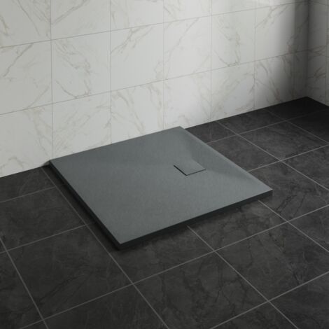 NRG 900 x 900mm SMC Anthracite Square Slate Effect Bathroom Shower Tray