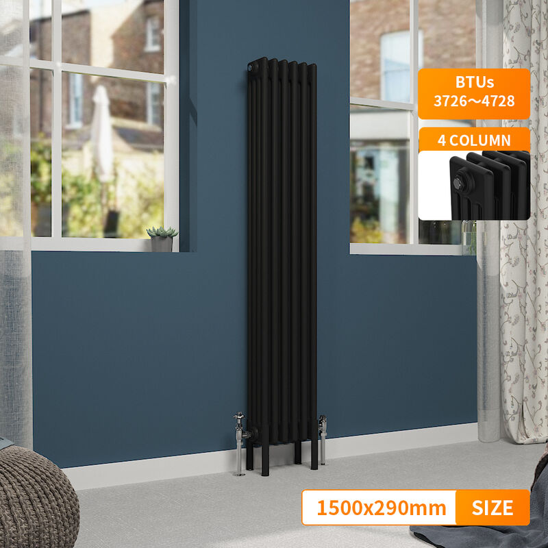 Image of NRG - BlackTraditional 4 Column Radiator&hellip;