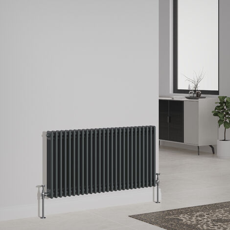 NRG Cast Iron Style Radiator Traditional Anthracite Central Heating Rads Horizontal 3 Column 600x1192mm