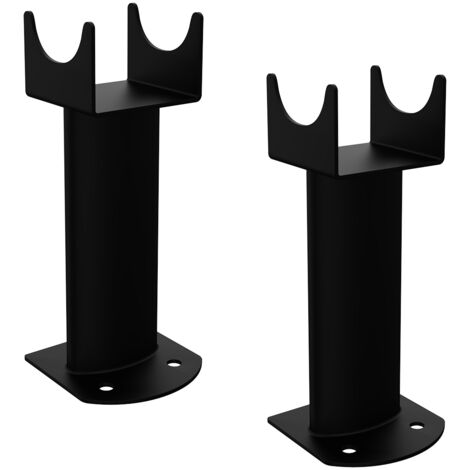 NRG Floor Mounting Radiator Leg Kit for Oval Column Designer Radiator Black