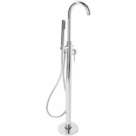 main image of "NRG Free Standing Bath Shower Mixer Tap Floor Standing Bathroom Filler Kit Chrome"