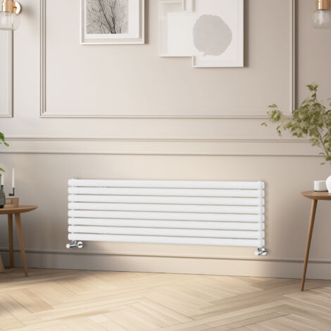 NRG Horizontal Vertical Oval Column Radiator Double Panel Rads White 1600x472 mm
