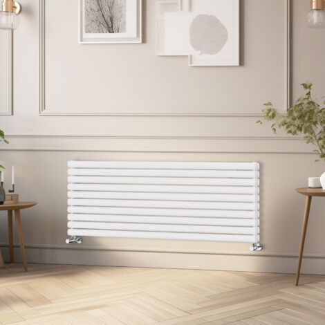 NRG Horizontal Vertical Oval Column Radiator Double Panel Rads White 1600x590 mm