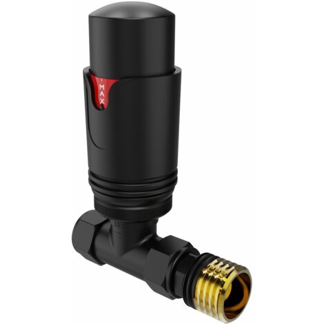NRG Standard Black Straight Thermostatic Radiator Valve Central Heating