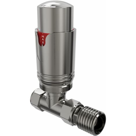 NRG Standard Central Heating Straight Thermostatic Radiator Valve Satin Nickel