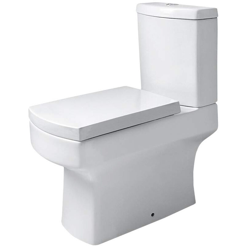 Toilet WC Close Coupled Bathroom Ceramic Toilet Pan & Cistern Bathroom Set White - NRG