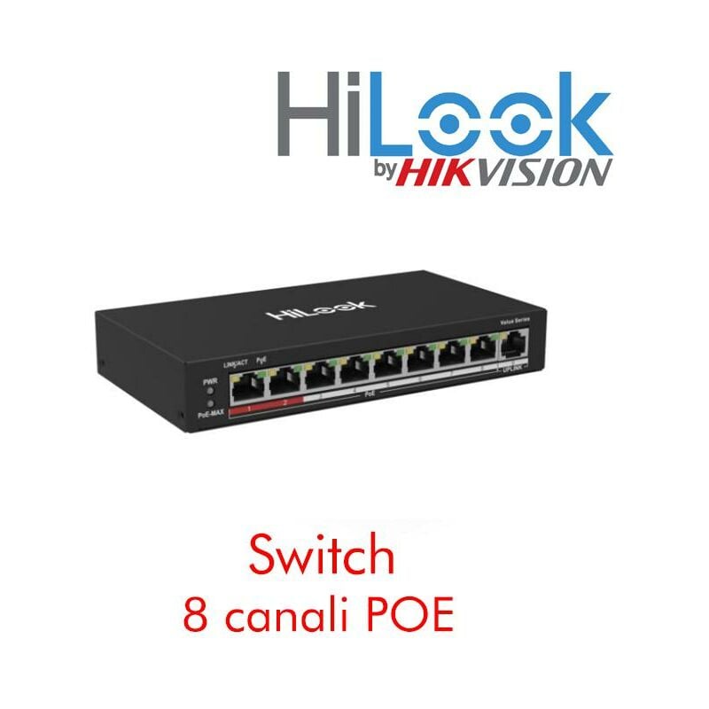 Image of Esolution - NS-0109P-60(B) switch poe non gestito fast ethernet a 8 port