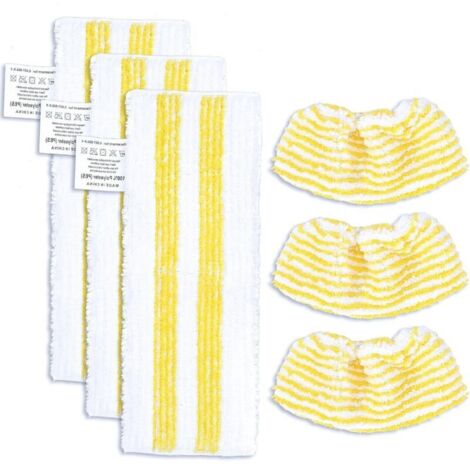 nsemble de chiffons en microfibres Compatible avec les nettoyeurs vapeur pour Kärcher EasyFix SC 1, SC 2, SC 3, SC 4, SC 5 ,Nouvel ensemble comprenant 3 buses pour sols et 3 buses à main
