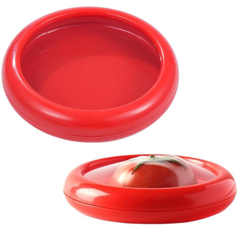 Nsihing 2 pièces-Boîte de conservation de fruits et légumes rouge – Boîte hermétique pour réfrigérateur, avec film TPU transparent