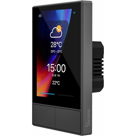 NSPanel WiFi Smart Scene Wall Switch, panel de 2 interruptores Smart Home Control, control de pantalla táctil para función de temperatura inteligente, luces, trabajo con Alexa y Google Home Assistant