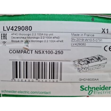 NSX100L 4P 4D 100A 150kA Micrologic 2,2 SCHNEIDER LV429080 NSX