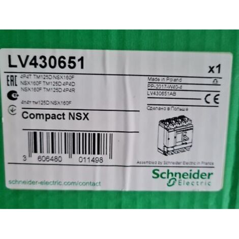 NSX160F 4P 125A - TM125D , 4P 4D DISJONCTEUR SCHNEIDER LV430651, NSX160