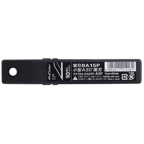 NT CUTTER LAMES SNAP-OFF NOIR, EXTRA SHARP LOT DE 10 30 DEGREE NT INCORPORATED BA15P