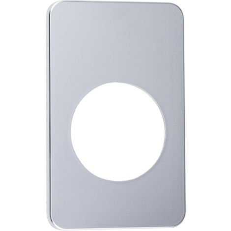 Nt Noyon & Thiebault – Cache-platine simple 67 x 107 mm – Plaque de finition chromée – Fixation raccord pour installation esthétique – Compatible avec platines simples