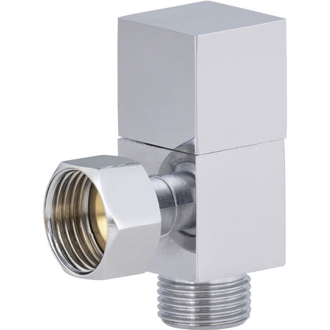 Nt Noyon & Thiebault – Robinet d'arrêt équerre 1/4 tour 12x17 – Laiton – Raccord mâle et femelle 12x17 – Design cubique moderne pour WC - 4tour