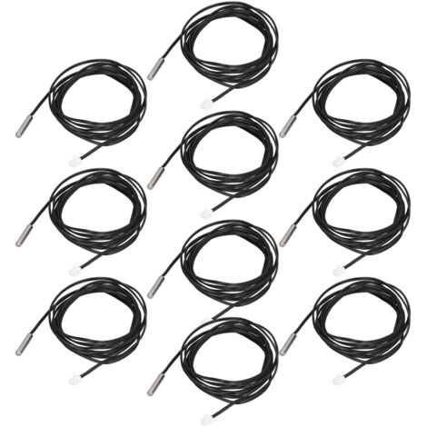 NTC-Temperatursensor 10 kΩ B3435, 10 Stück mit 5x25 mm Sonde und 2 m Kabel