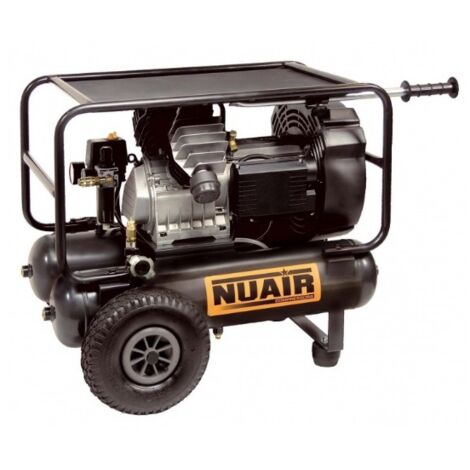 Nu Air – Compresseur à air 3HP 2,2kW 2x11L – Débit 21 m³/h – Pression 10 bar – Entraînement direct lubrifié – Pour chantiers professionnels