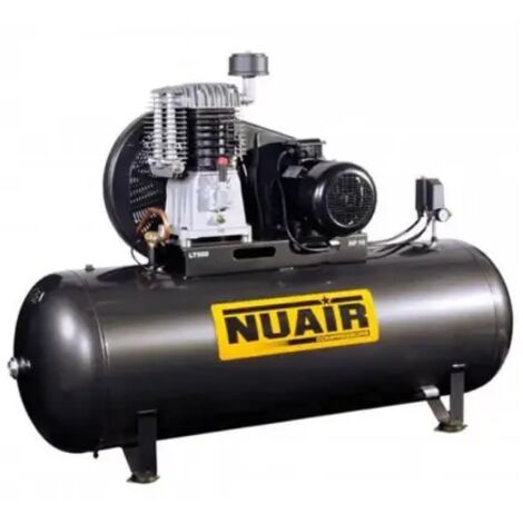 Nu Air – Compresseur d'air bi-étagé 500 litres – Moteur triphasé 7,5 CV – Débit 51 m³/h à 11 bars – Pour chantiers humides