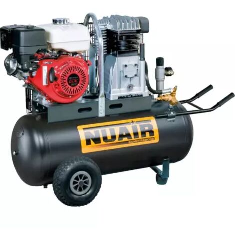 Nu Air – Compresseur d'air thermique 100 litres – Moteur HONDA 9 CV – Pression max 10 bar – Débit 28 m³/h pour chantiers et ateliers