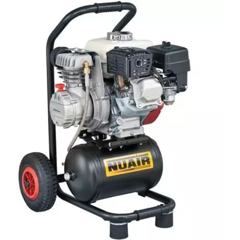 Nu Air – Compresseur thermique 4 CV 10 litres – Moteur Honda GX120 – Débit 14 m³/h – Pression 10 bar – Utilisation extérieure sur chantier