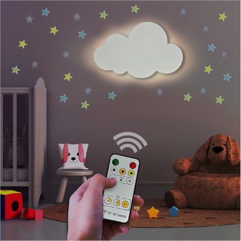 Nuages lumineux – Lampe nuage avec télécommande, lampe nuage rechargeable, lumières nuages pour chambre à coucher, décoration murale nuage pour chambre d'enfant, lampes nuages pour chambres