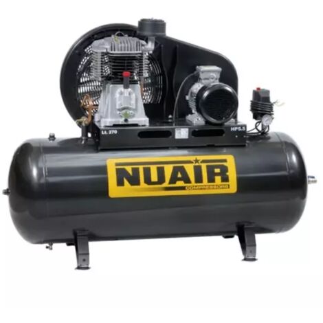 Nuair - Compresseur bi-étagés cylindre fonte 5CV 5,4kW Triphasé 270L 11 bar - NB5/5.5FT/270