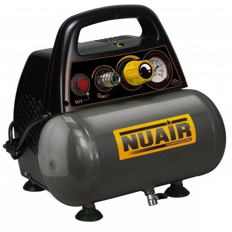 Nuair - Compresseur Silencieux 6 litres 8 bars 11 m3/h - new vento OL195/6