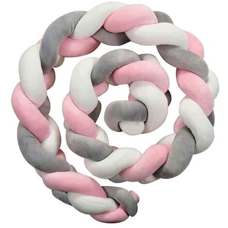 NUANJIA 3M Tour de Lit Bébé Coussin Serpent Tressé Pare-chocs Velours Berceau Pour les Nouveau-nés lit Sommeil