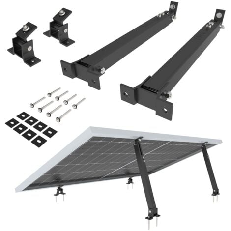 NuaSol -NuaFix Verstellbare Halterung Solar- & PV-Montagesysteme Photovoltaik Solarmodule Solarpanel Balkonkraftwerk Neigungswinkel 15° - 30° Schwarz