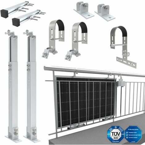 NuaSol Balkonkraftwerkhalterung Geländer Befestigung 1 Solarmodul Photovoltaik